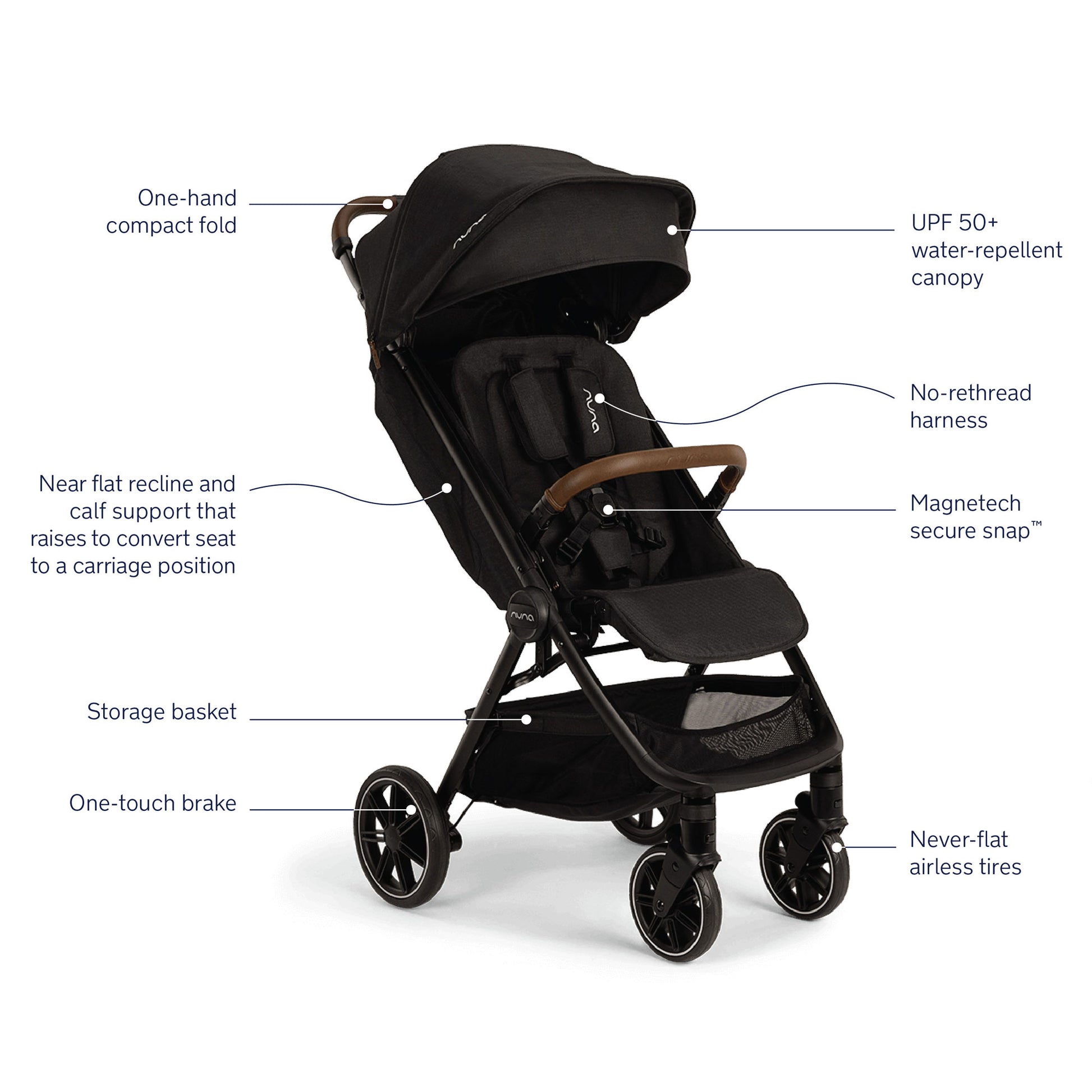 Nuna TRVL LX Stroller - Caviar