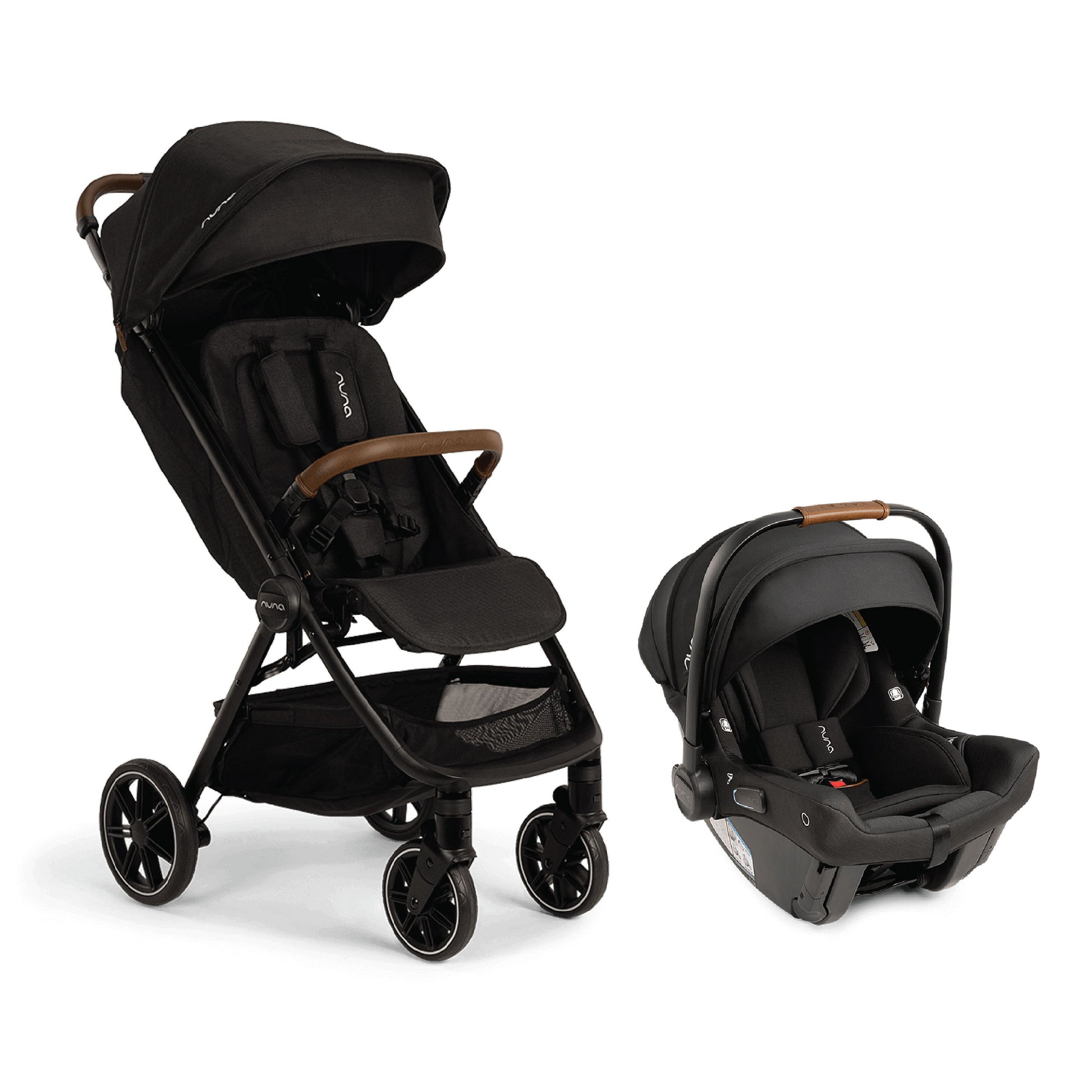 Nuna TRVL LX Stoller and PIPA Urbn Car Seat Travel System - Caviar