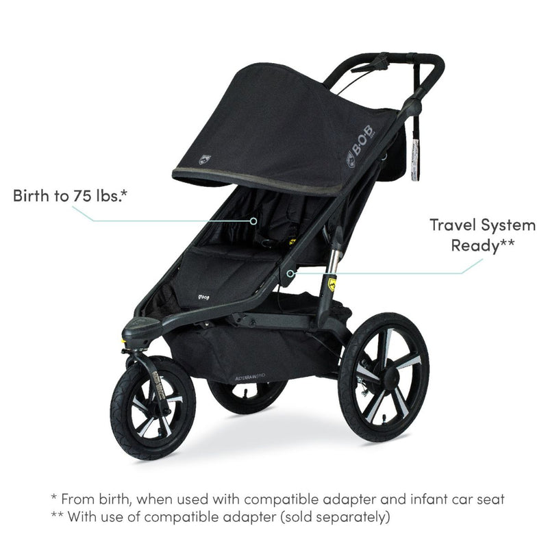 BOB Alterrain Pro Jogging Stroller Features -  Black