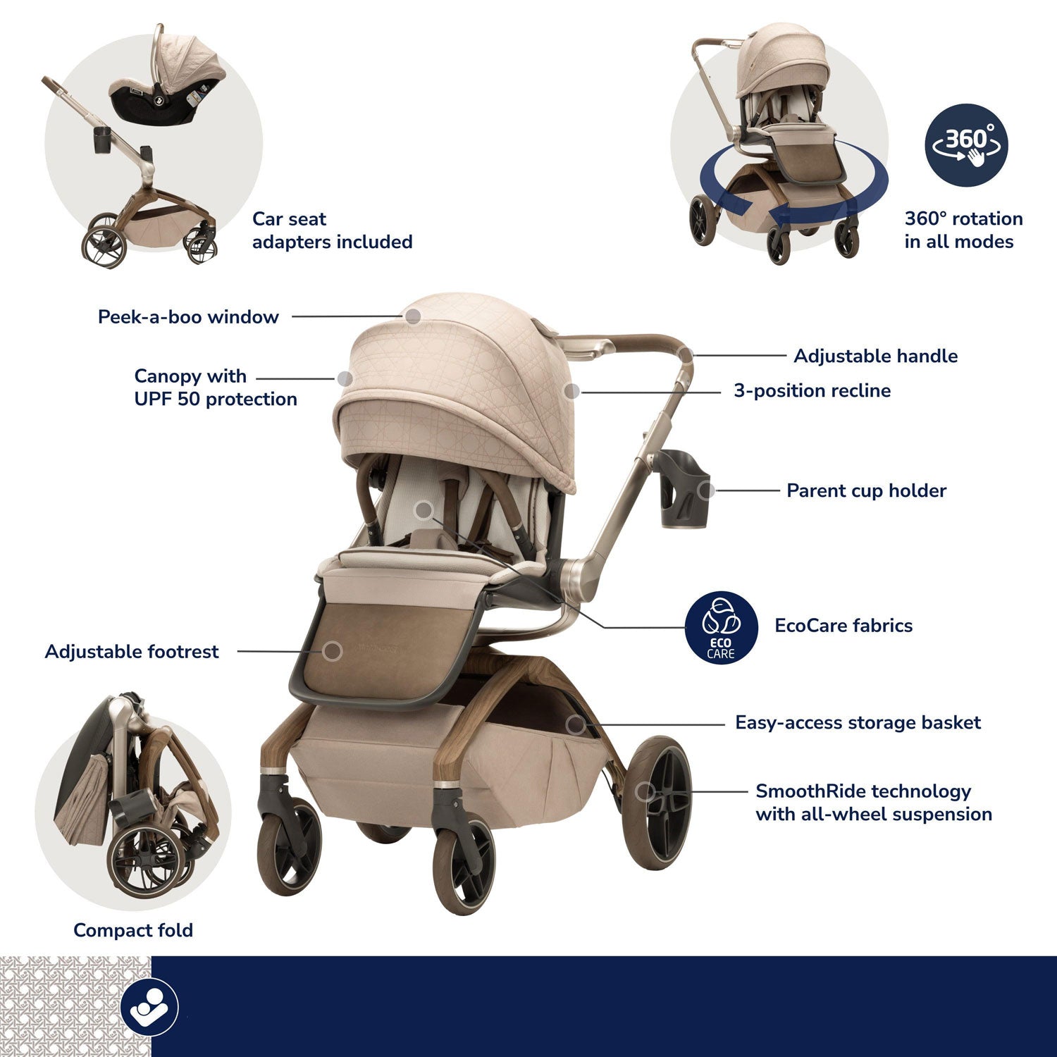 Maxi-Cosi Tana 360 Modular Stroller - Natural Heritage