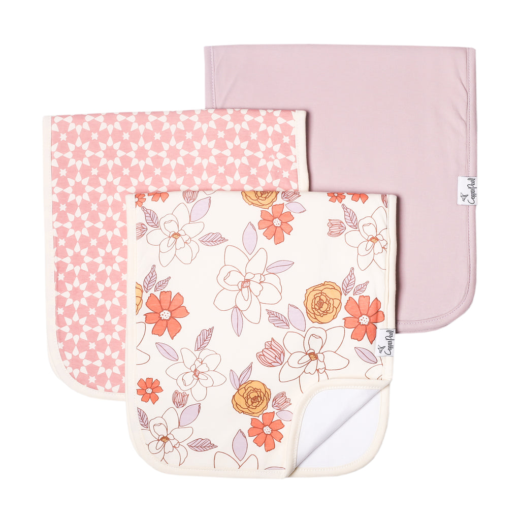 Copper Pearl 3-Pack Burp Cloth Set - Ferra