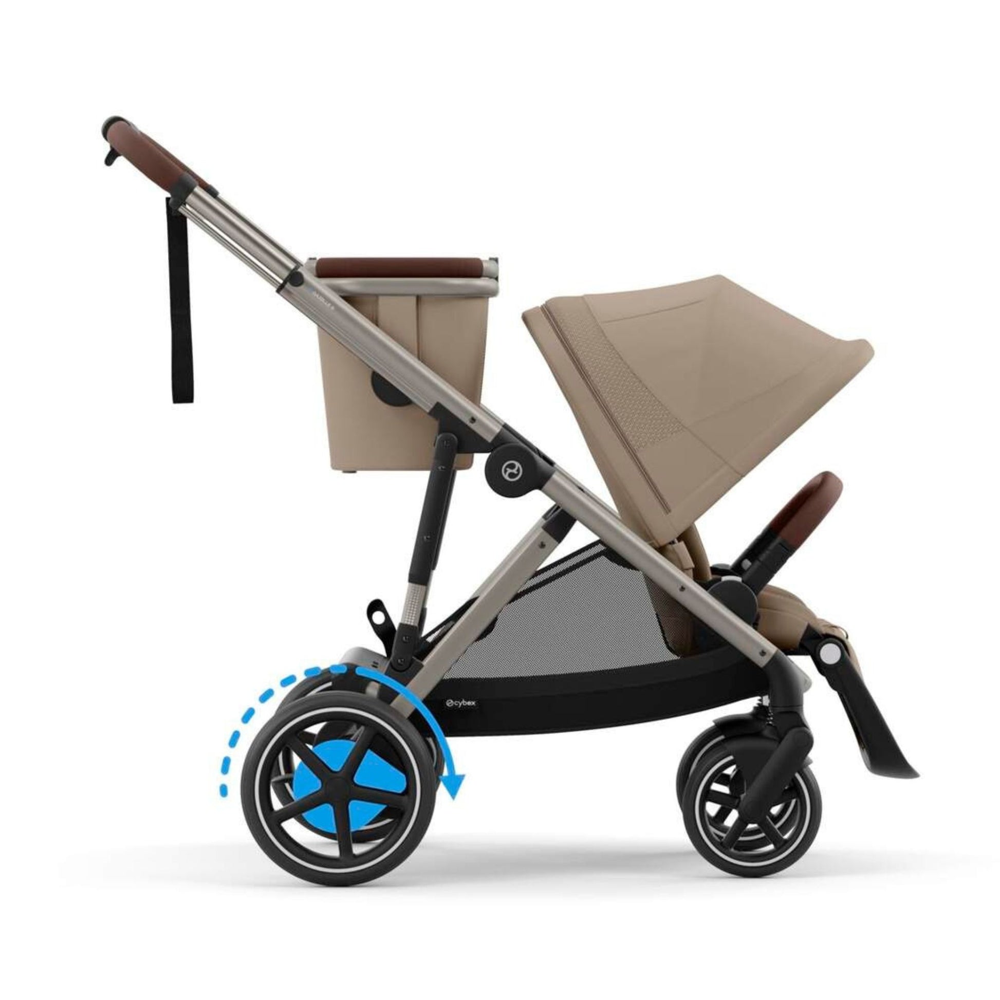 Cybex e-Gazelle S Stroller - Almond Beige with Taupe Frame