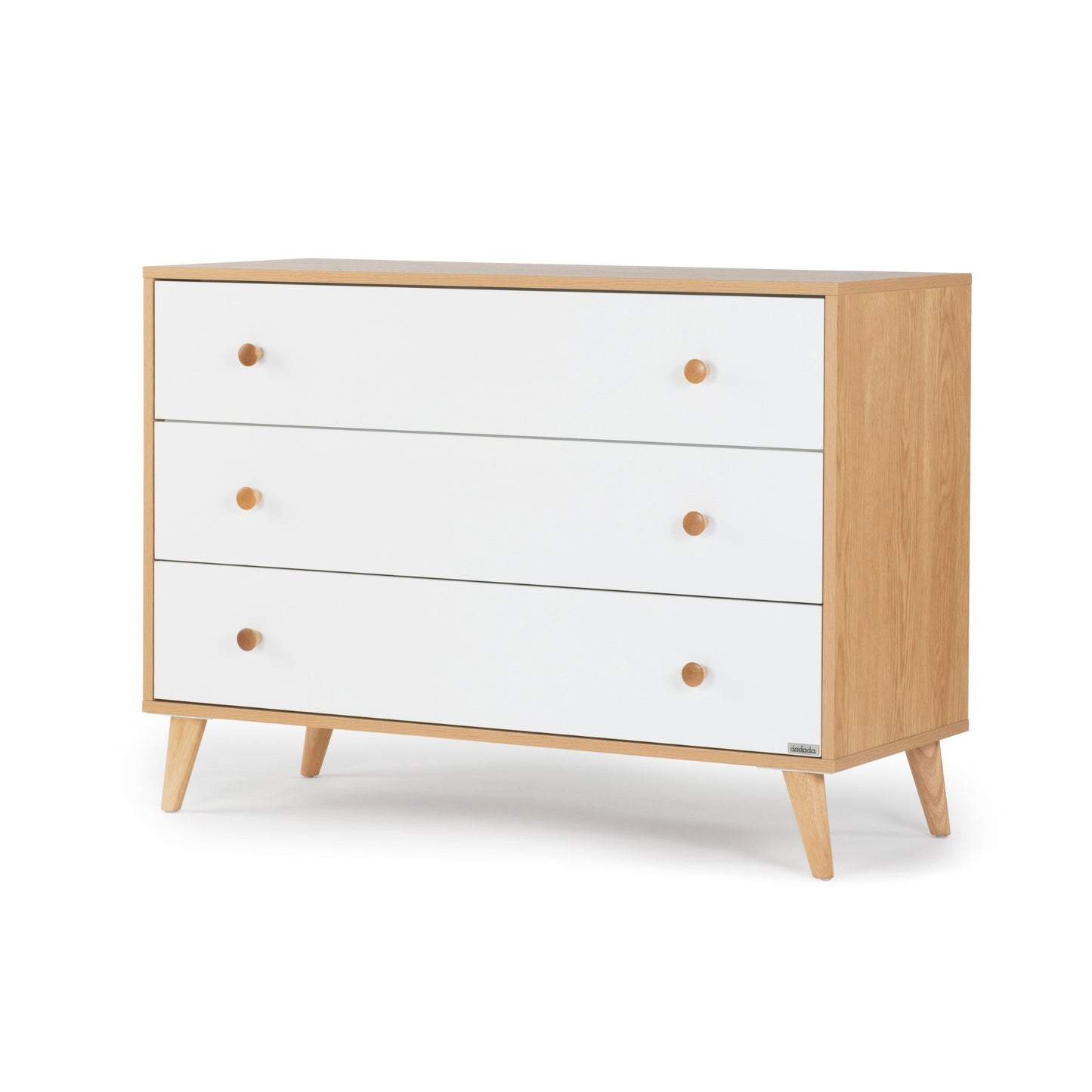 Dadada Austin 3-Drawer Dresser - White / Red Oak