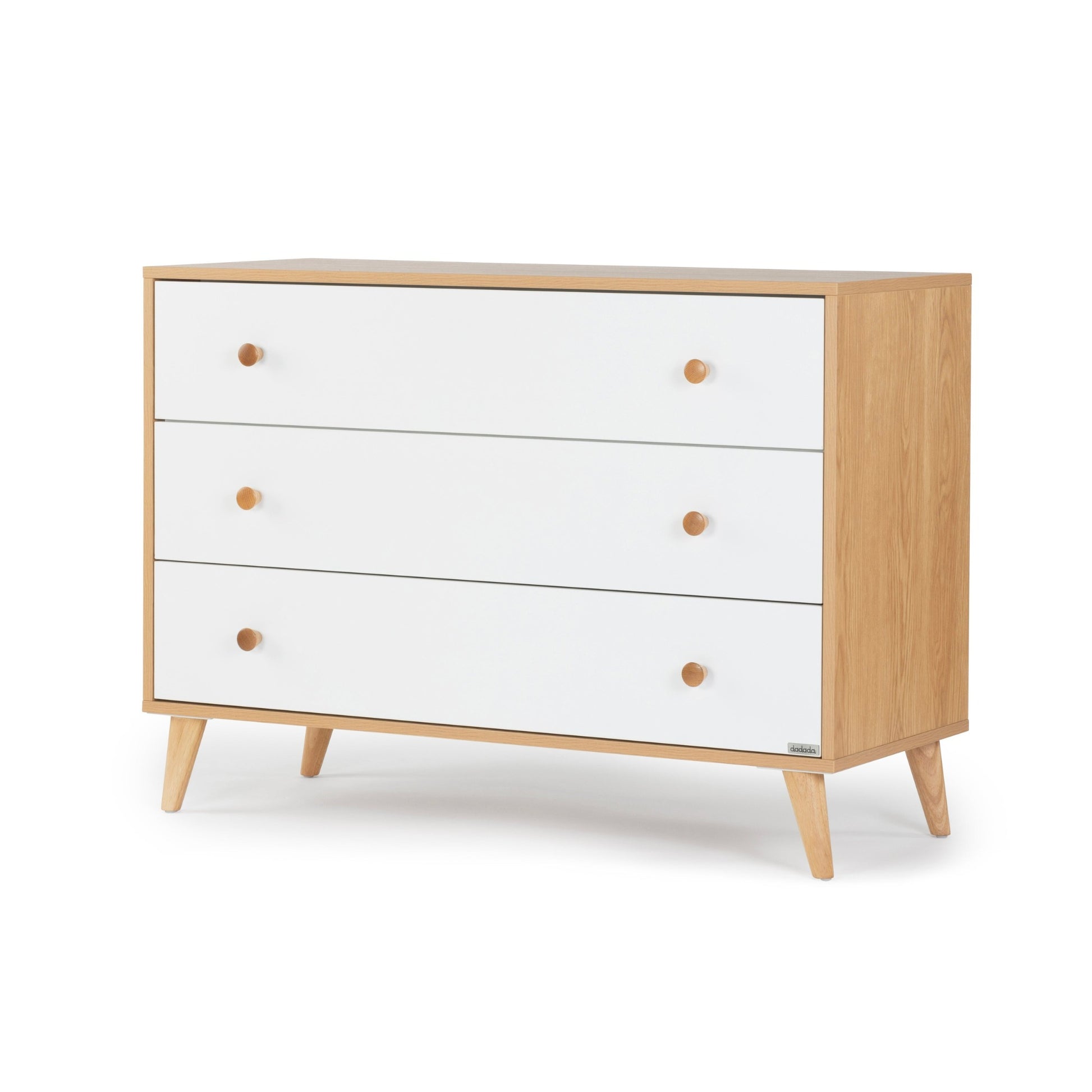 Dadada Austin 3-Drawer Dresser - White / Red Oak