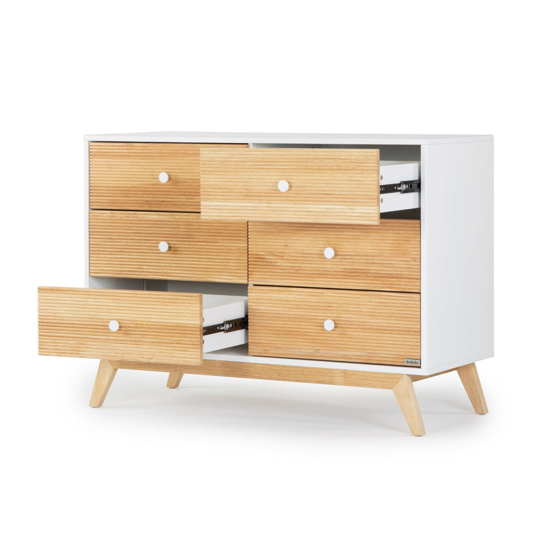 Dadada Merry 6-Drawer Dresser - White / Natural