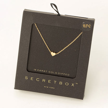 Secret Box Dainty Mini Heart Pendant Necklace