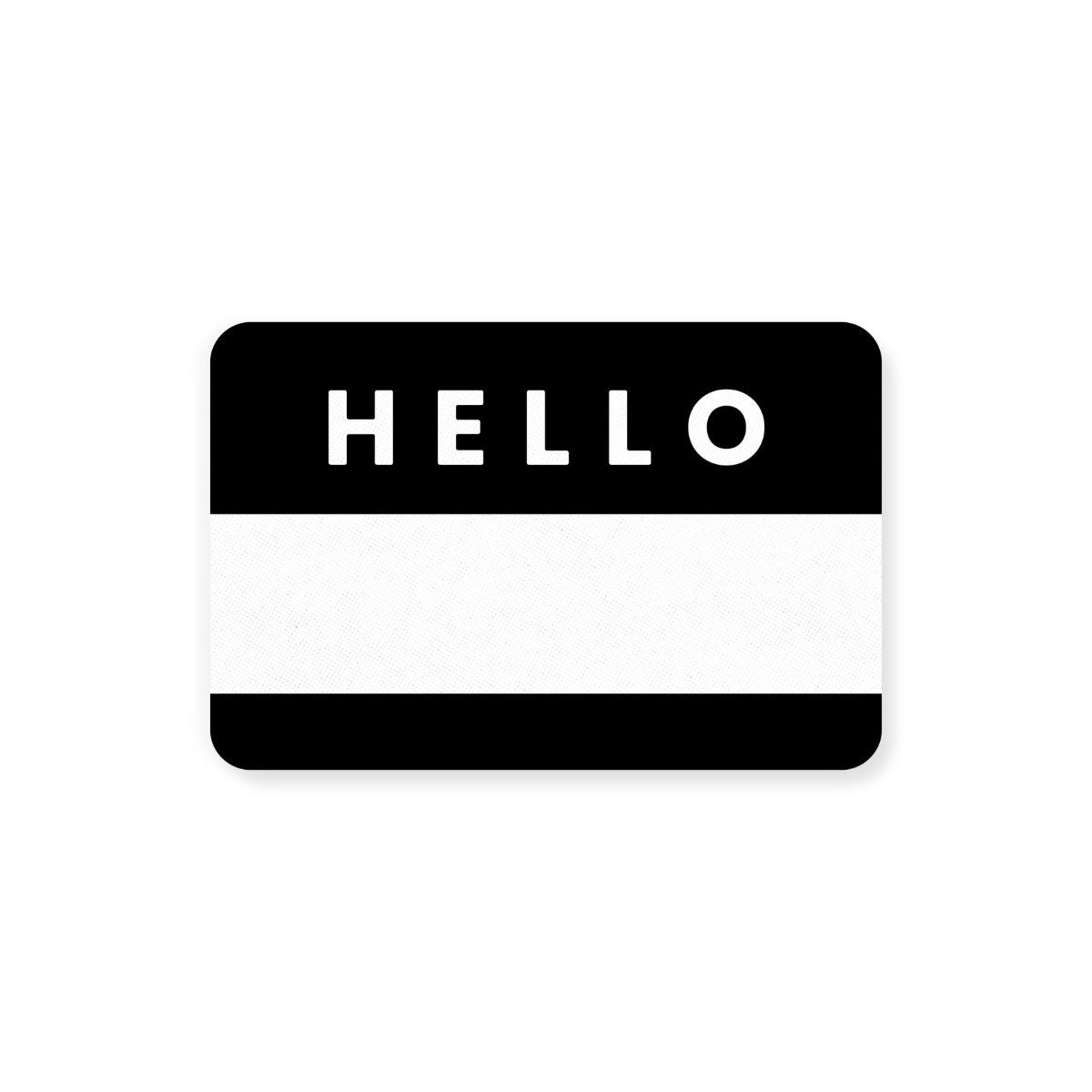 Baby Cubby Hello Sticker - Bold Font - Black / White