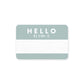 Baby Cubby Hello Sticker - Bold Font - Dusty Blue / White