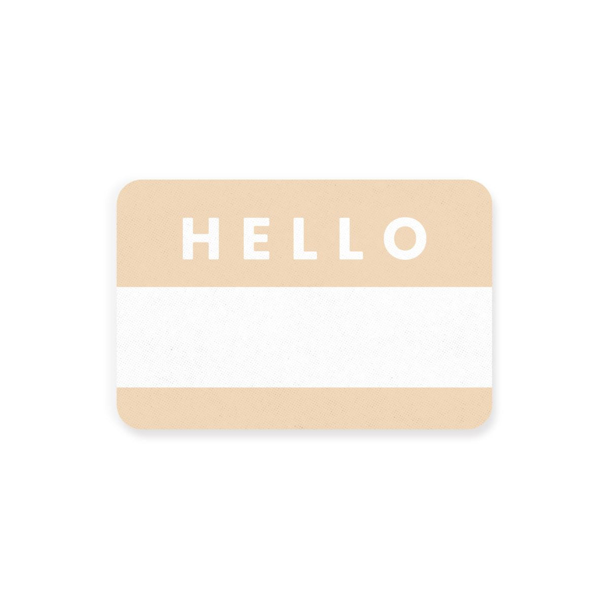 Baby Cubby Hello Sticker - Bold Font - Tan / White