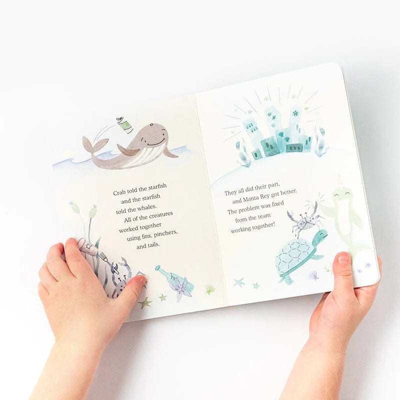 Slumberkins Narwhal Book - Sea Foam