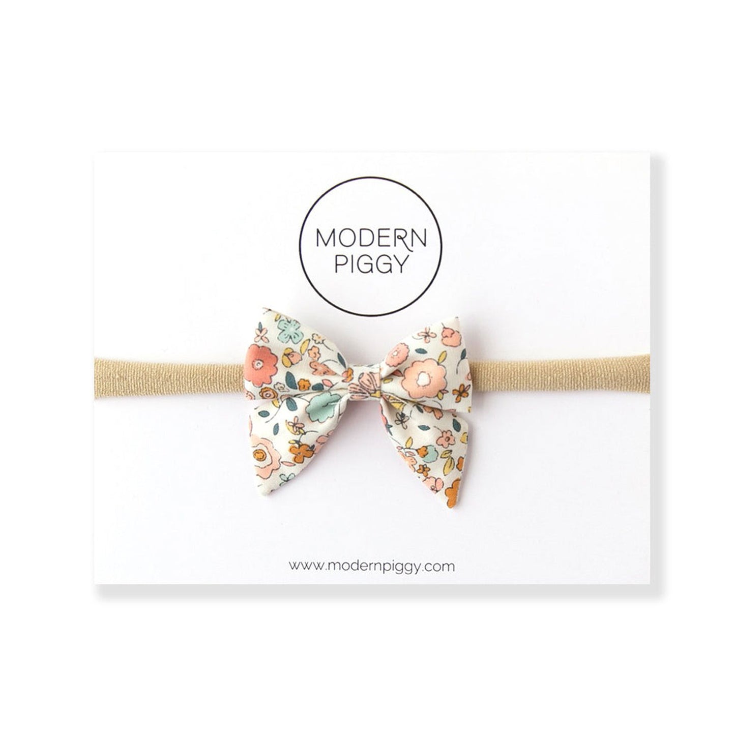 Modern Piggy Mini Piggy Bow - Nylon Headband - Beatrice