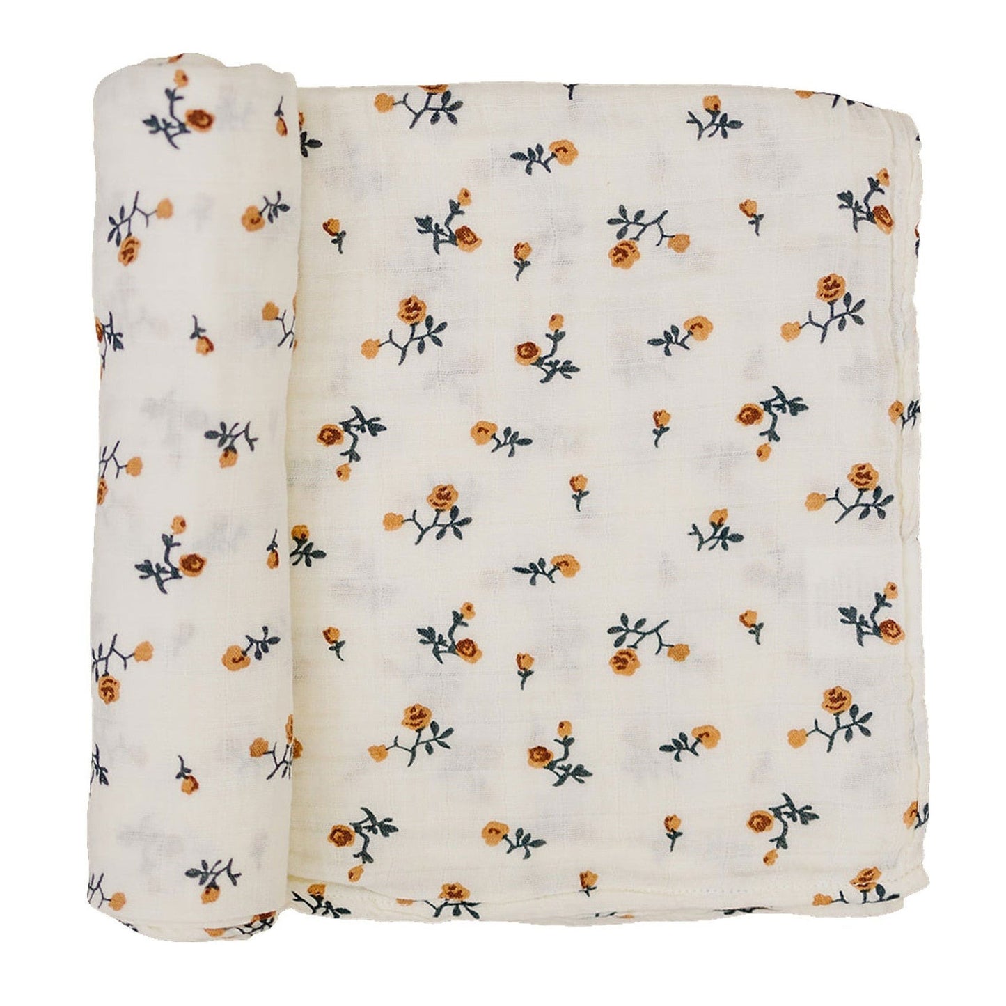 Mebie Baby Muslin Swaddle Blanket - Cream Floral