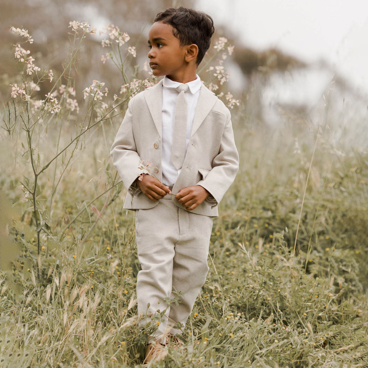 Boy wearing Noralee Sebastian Pant - Fog