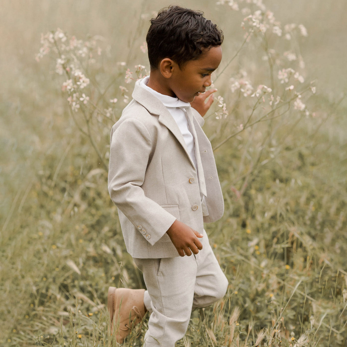 Boy wearing Noralee Sebastian Blazer - Fog