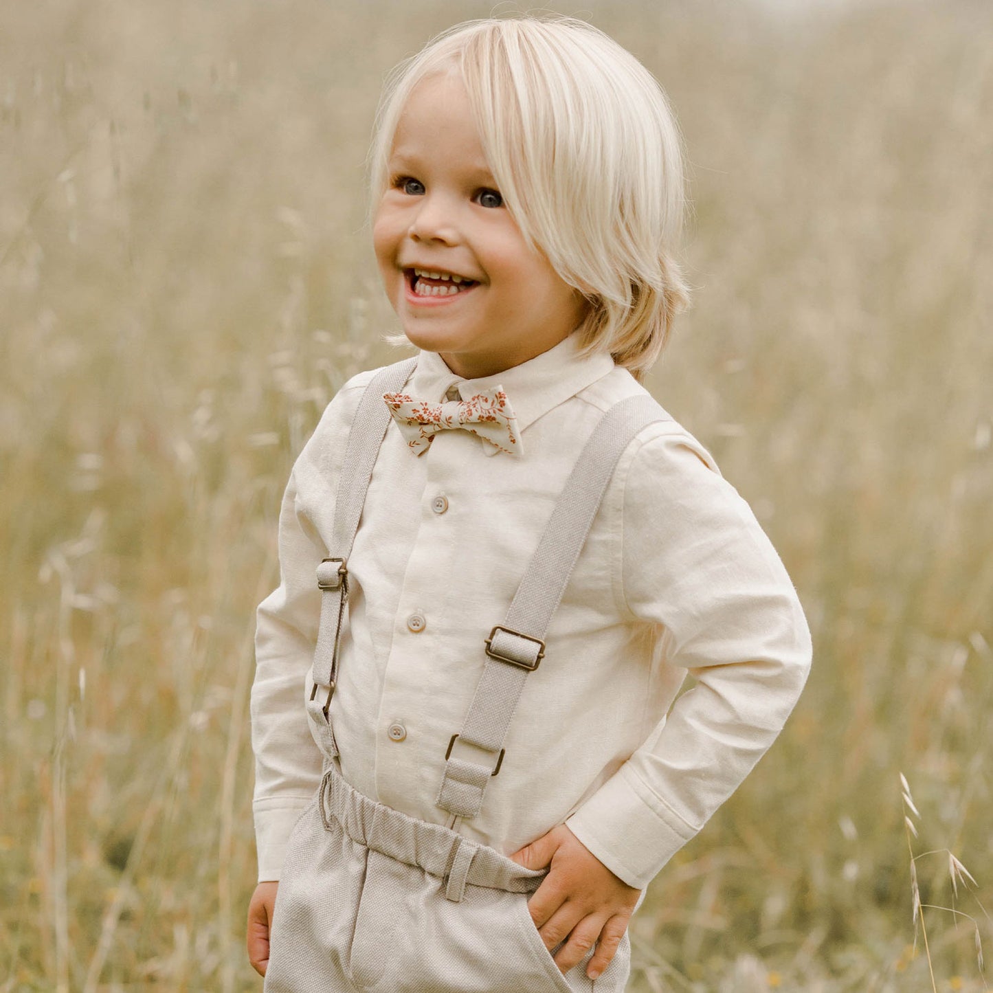 Little boy wearing Noralee Harrison Button Down - Natural