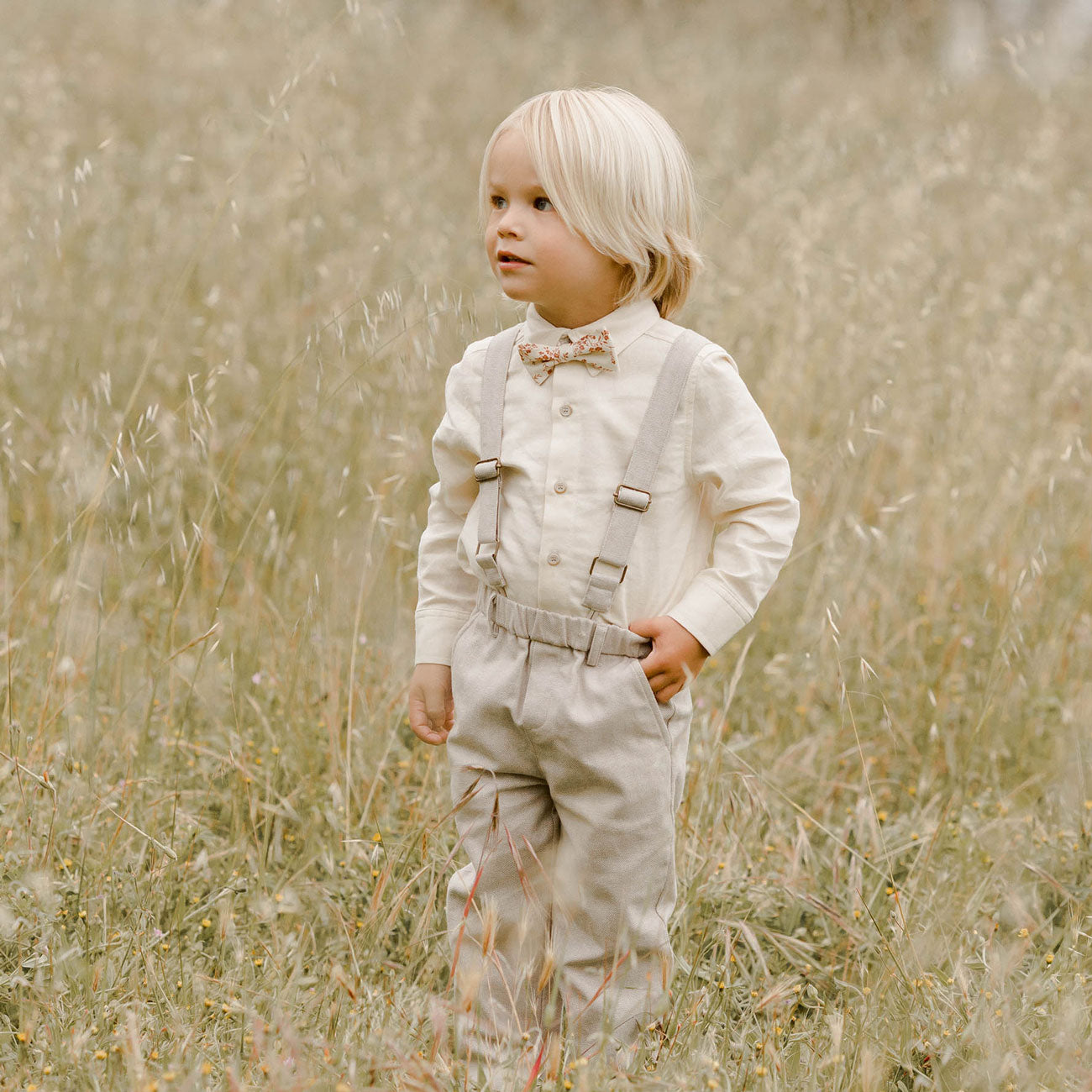 Little boy wearing Noralee Harrison Button Down - Natural