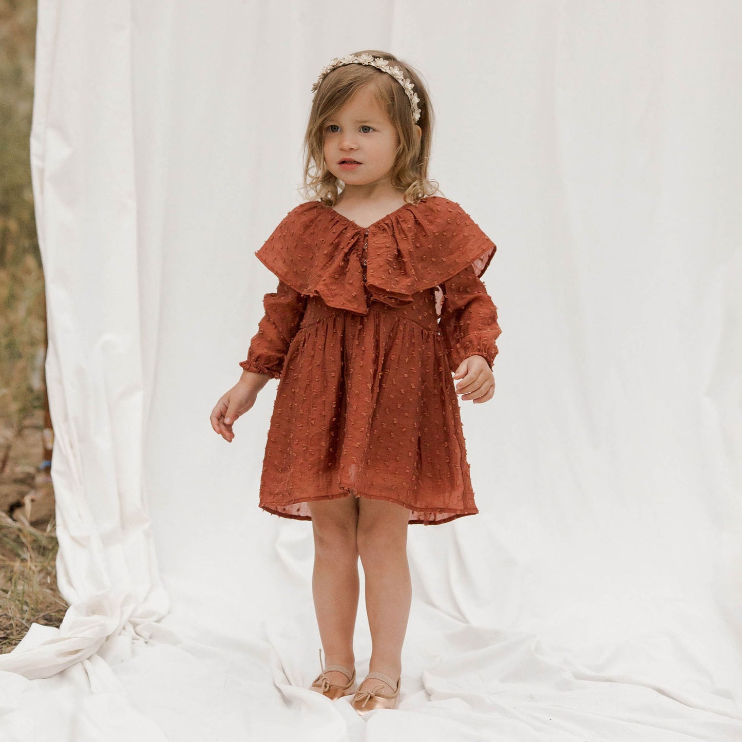 Little girl wearing Noralee Claudette Dress - Berry