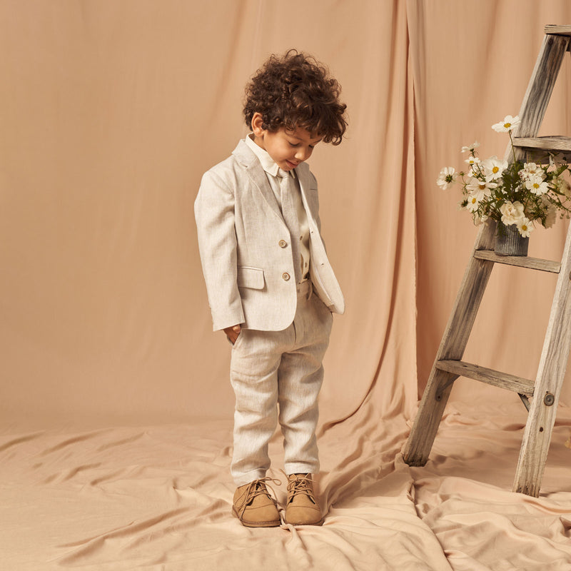 Little boy wearing Noralee Sebastian Pant - Linen