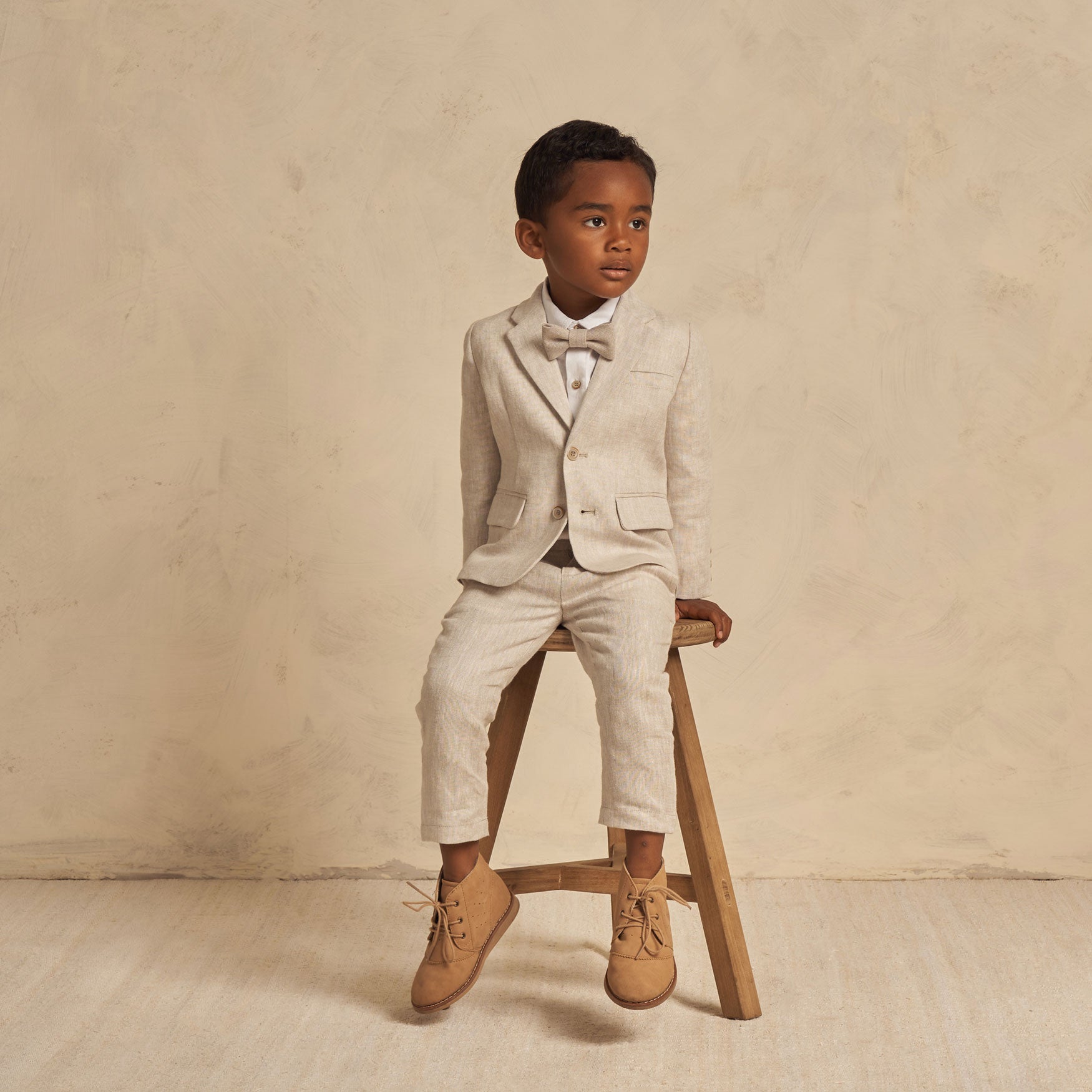 Little boy wearing Noralee Sebastian Pant - Linen