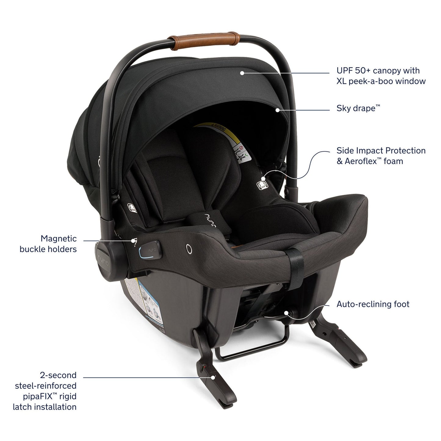 Nuna DEMI Next Stroller and PIPA Urbn Car Seat Travel System - Caviar