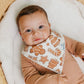 Baby wears Copper Pearl Single Holiday Bandana Bib - Gingerbread