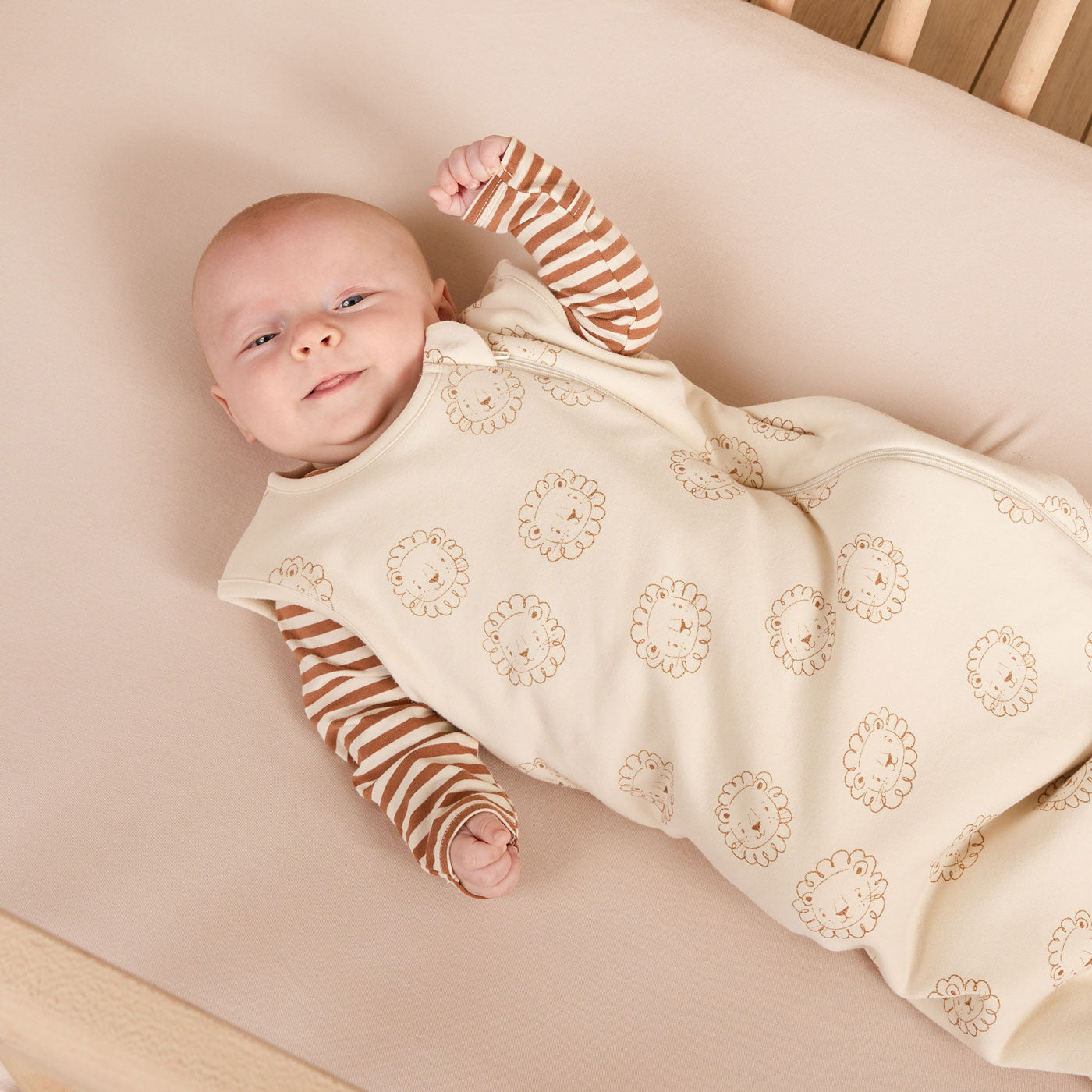 Quincy Mae Jersey Sleep Bag - Lions - Natural