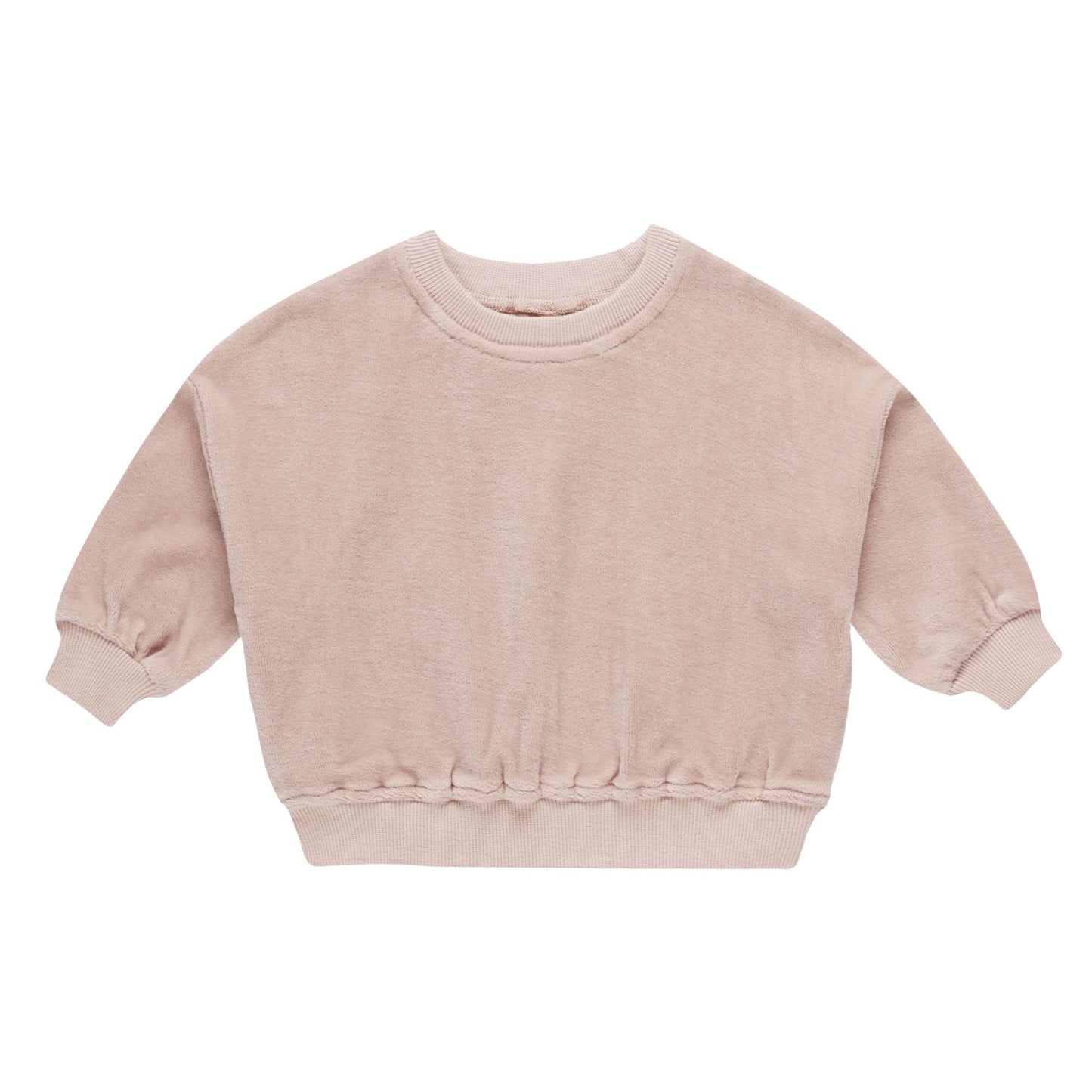 Quincy Mae Velour Relaxed Sweatshirt - Blush