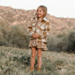 Girl wearing Rylee and Cru Shearling Chore Coat - Brass Checker