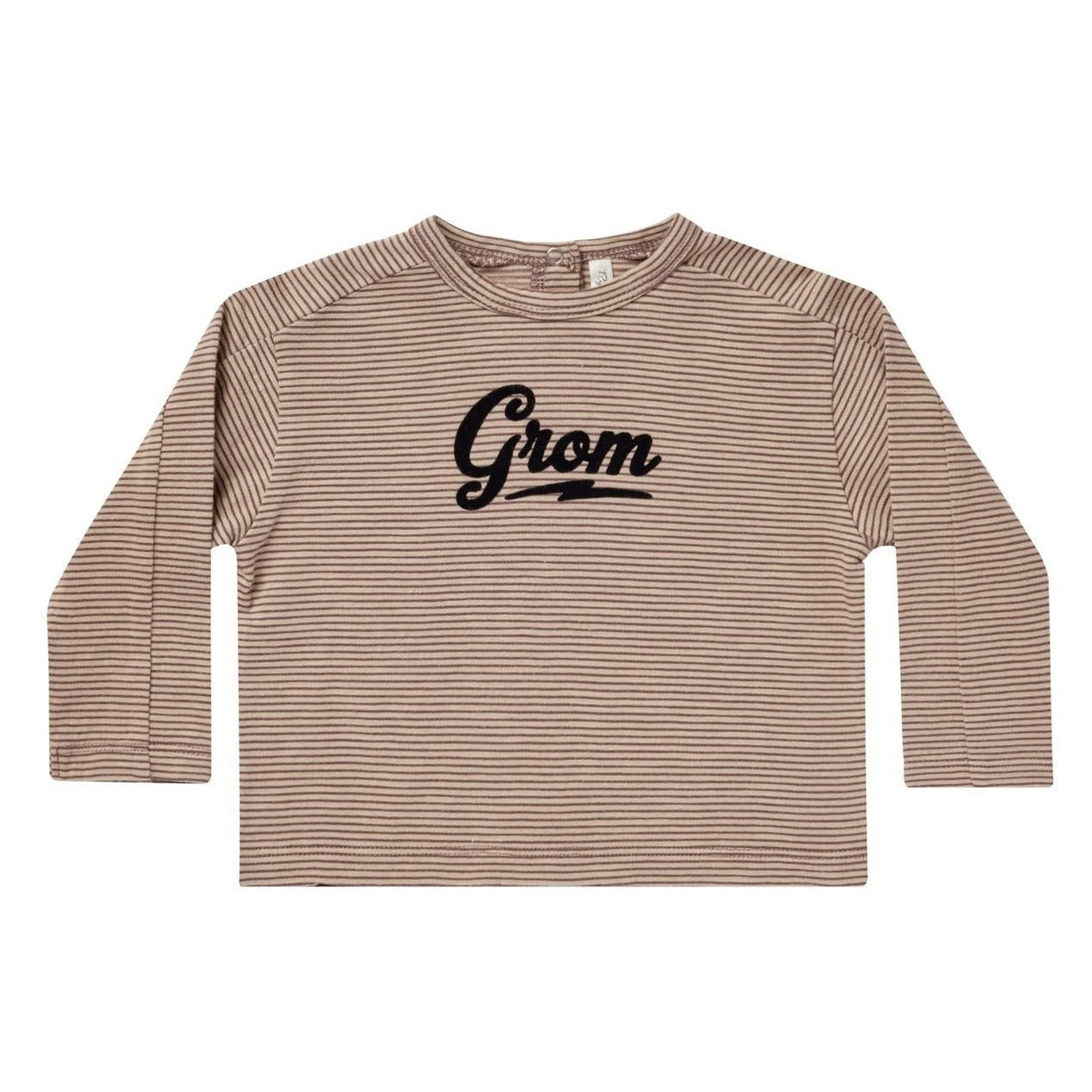 Rylee and Cru Long Sleeve Paneled Tee - Grom - Plum / Sand Stripe