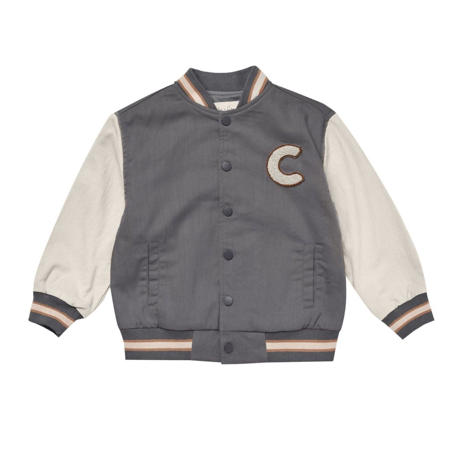 Rylee and Cru Varsity Jacket - Ivory / Slate