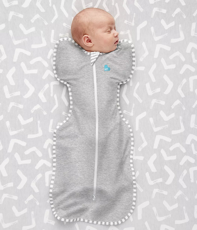 Baby wearing Love to Dream Swaddle Up Original Swaddler - Gray