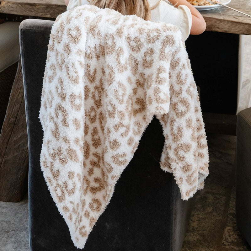 Saranoni Receiving Double-Layer Bamboni Blanket - Tan Leopard