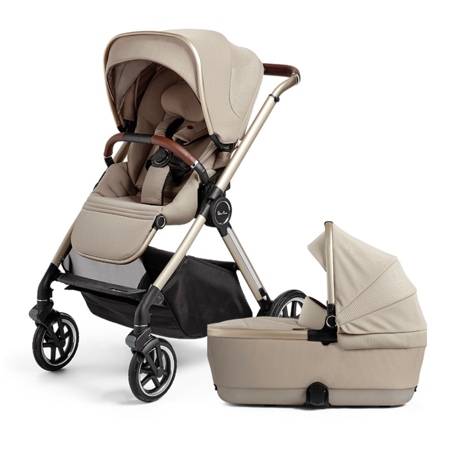 Silver Cross Reef  Stroller + Folding Bassinet - Stone