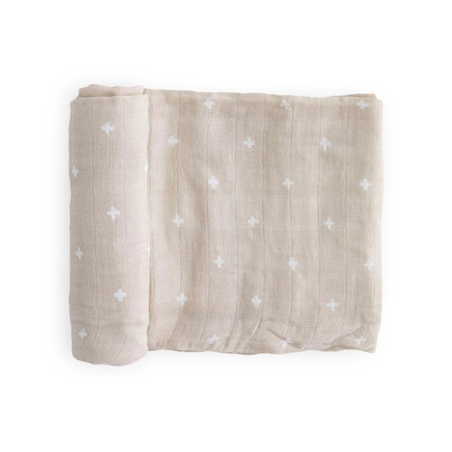 Little Unicorn Cotton Muslin Swaddle Blanket - Taupe Cross