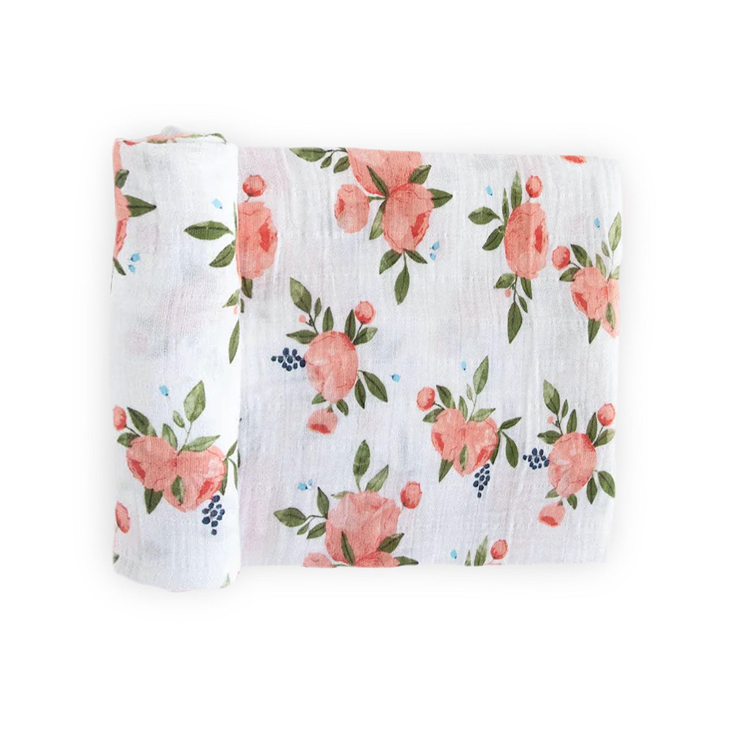 Little Unicorn Cotton Muslin Swaddle Blanket - Watercolor Roses