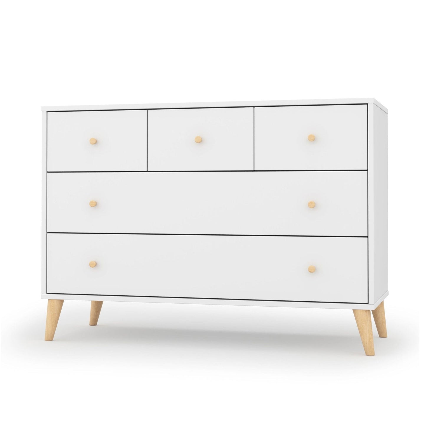 Dadada Austin 5-Drawer Dresser - White / Natural