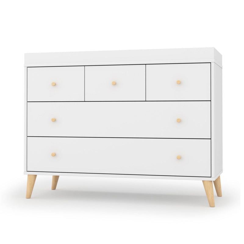 Dadada Austin 5-Drawer Dresser - White / Natural