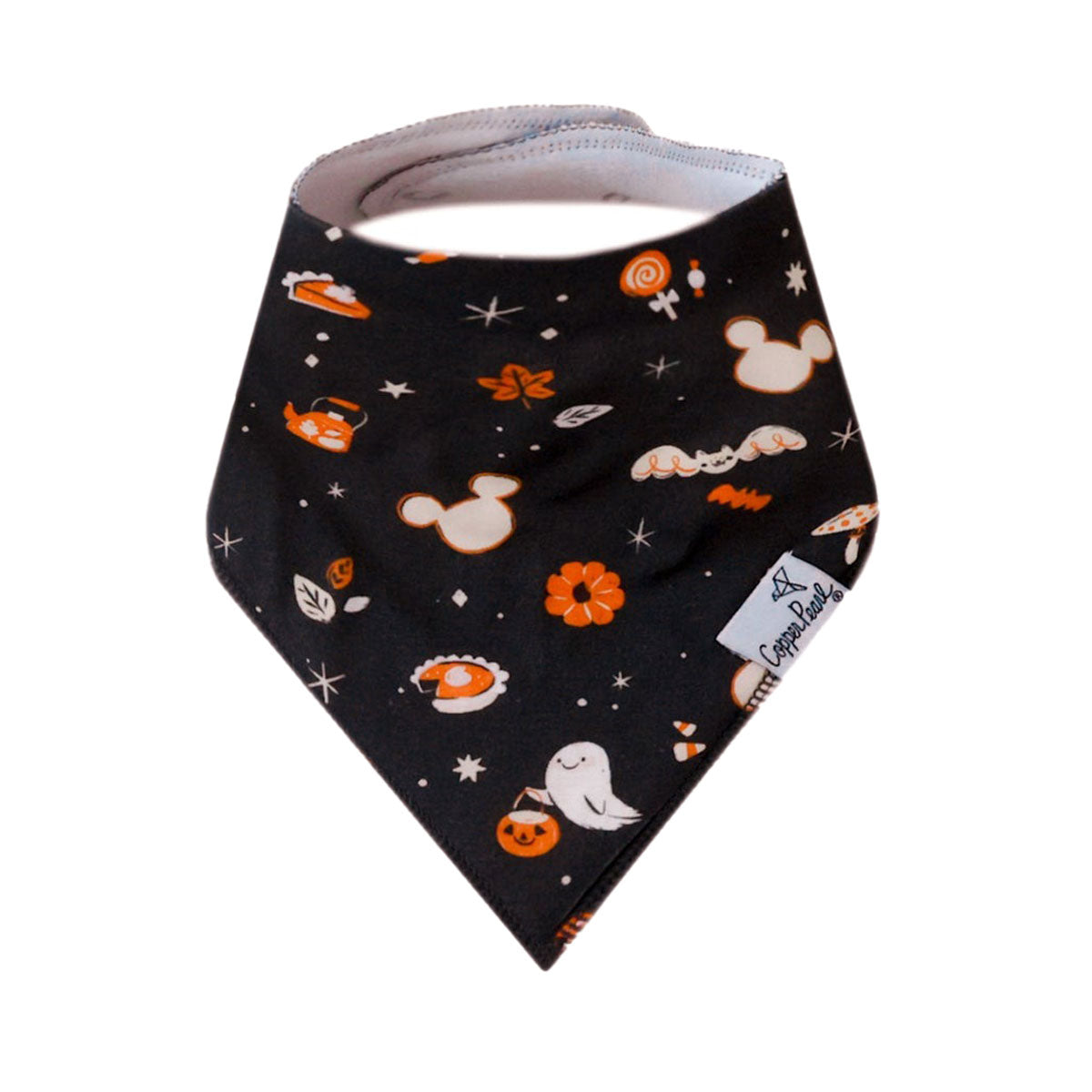 Copper Pearl Single Holiday Bandana Bib - Mickey Mouse's Boo Bash - Black