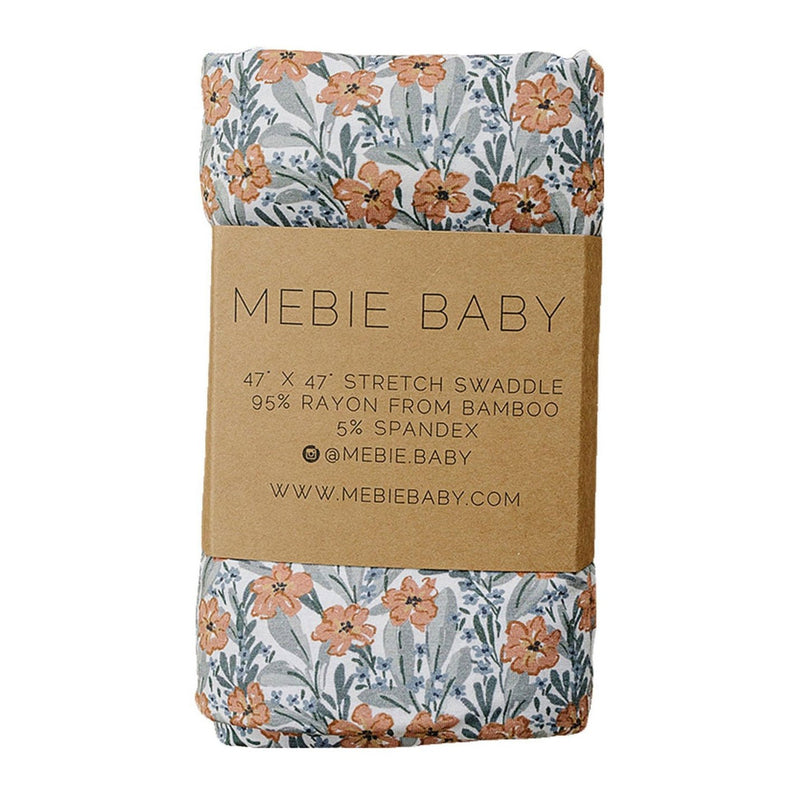 Mebie Baby Bamboo Stretch Swaddle Blanket - Dainty Meadow