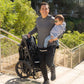 Father carries folded BOB Wayfinder Jogging Stroller - Nightfall