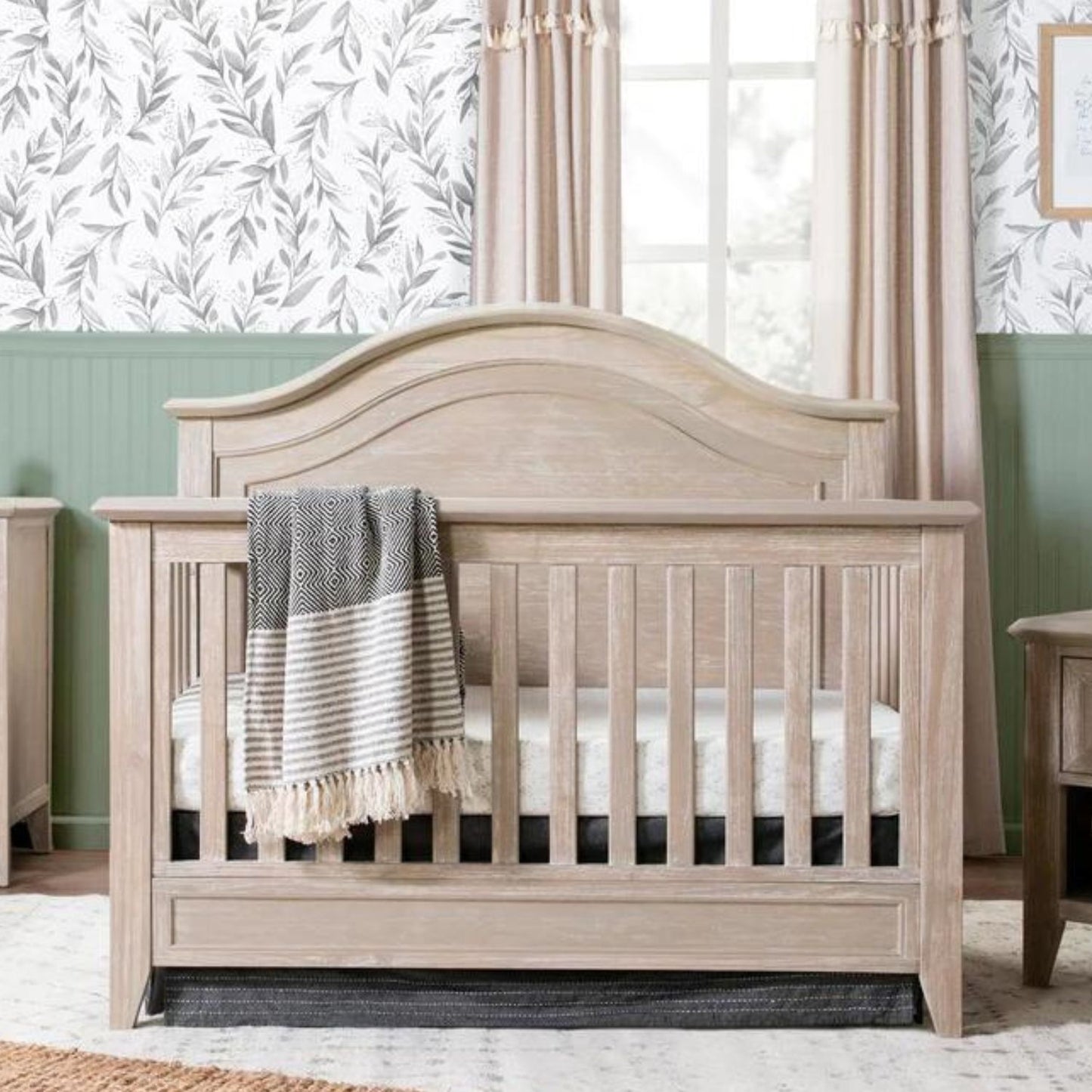 Monogram by Namesake Beckett Rustic 4-in-1 Convertible Curve Top Crib (Franklin and Ben) - Sandbar