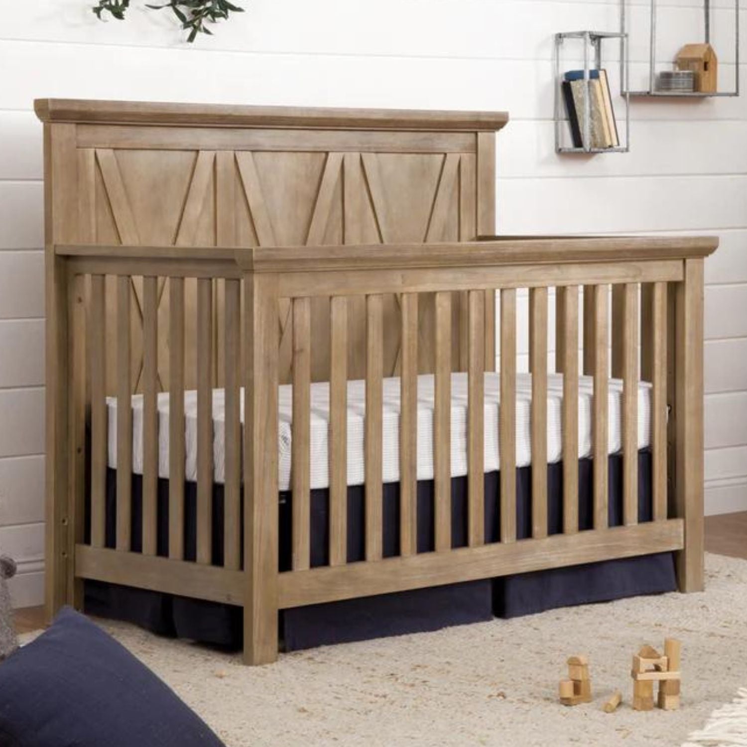 Monogram by Namesake Emory Farmhouse 4-in-1 Convertible Crib (Franklin and Ben) - Driftwood