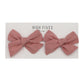 High Fives Linen Bow Clips - Piggy Set - Dusty Pink