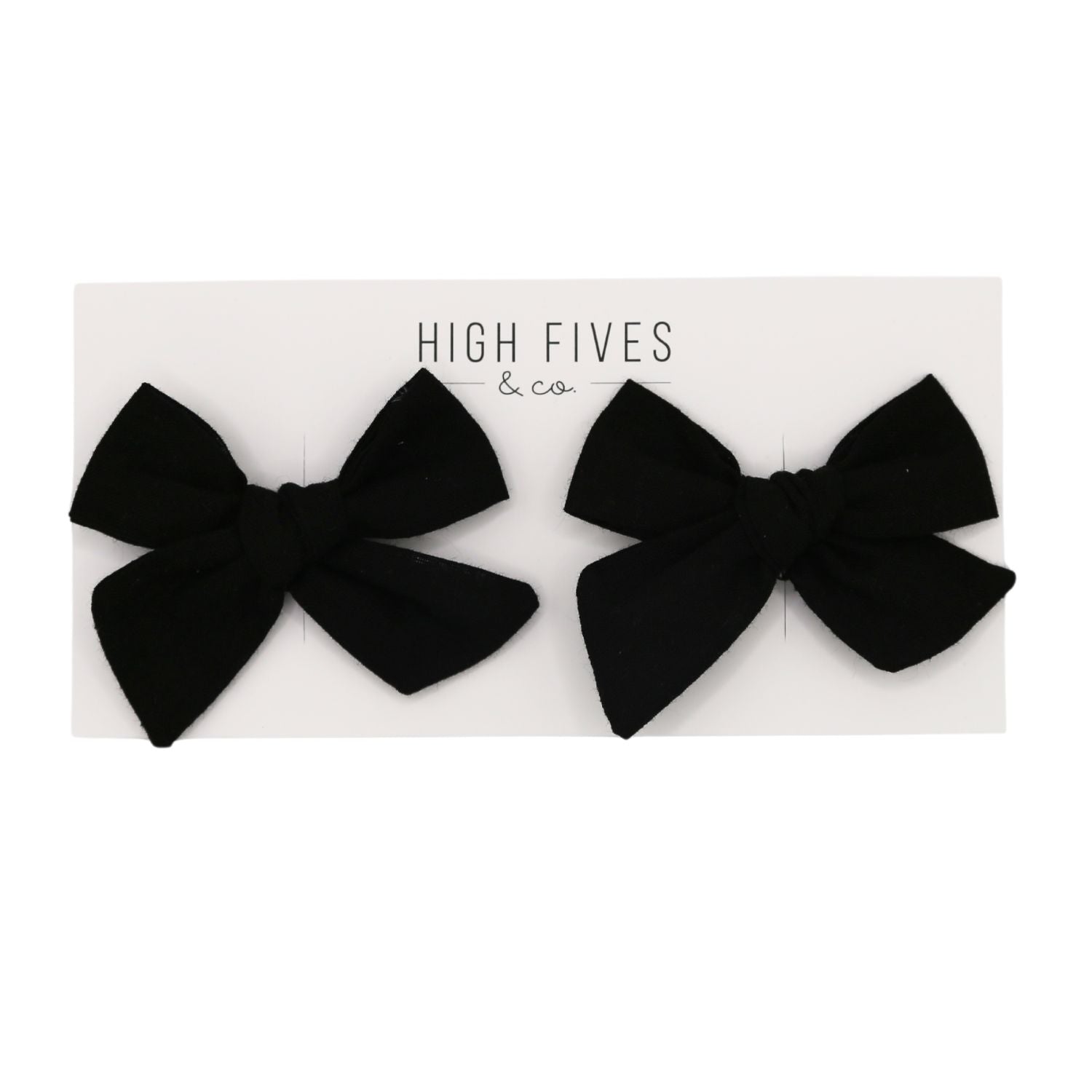 High Fives Linen Bow Clips - Piggy Set - Black