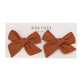 High Fives Linen Bow Clips - Piggy Set - Camel