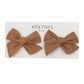 High Fives Linen Bow Clips - Piggy Set - Taupe