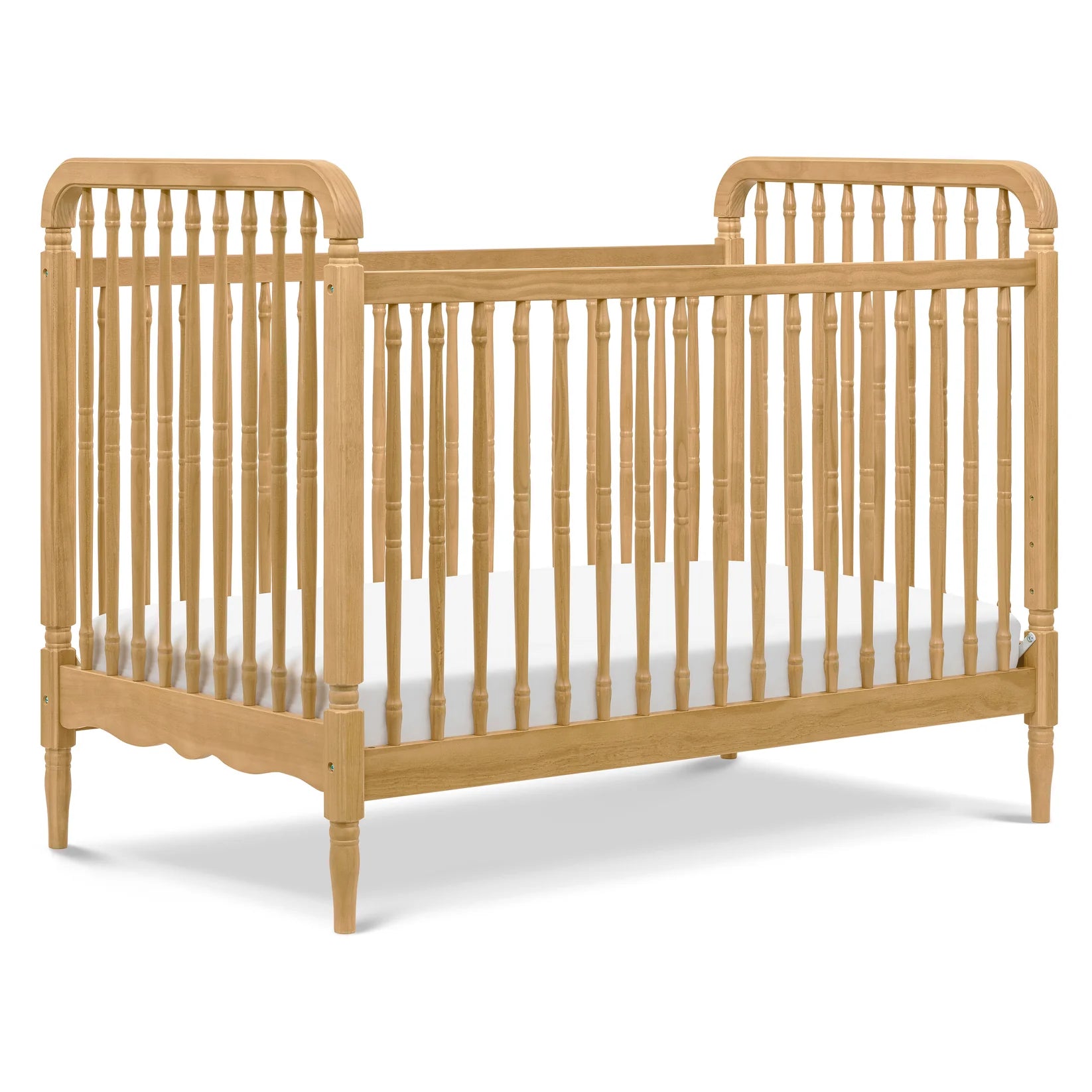 Namesake Liberty 3-in-1 Convertible Spindle Crib with Toddler Bed Conversion Kit - Honey