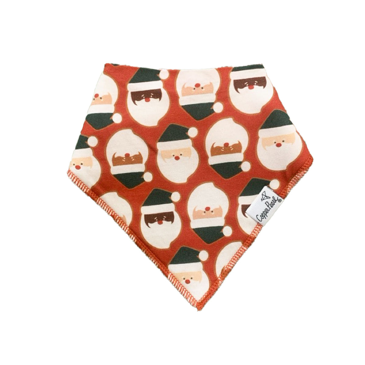 Copper Pearl Single Holiday Bandana Bib - Gingerbread Claus