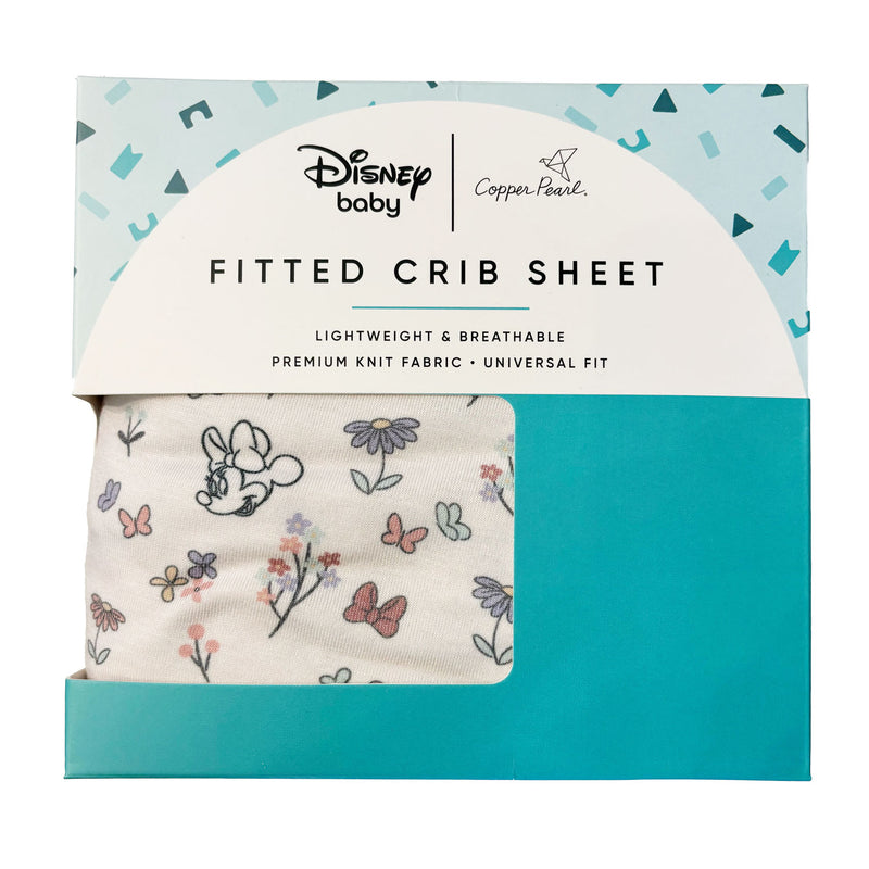 Copper Pearl Premium Crib Sheet - Minnie Mouse's Bowquet