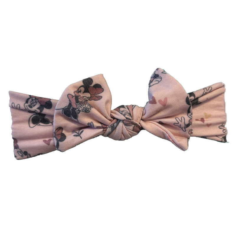 Copper Pearl Knit Headband Bow - Minnie Mouse